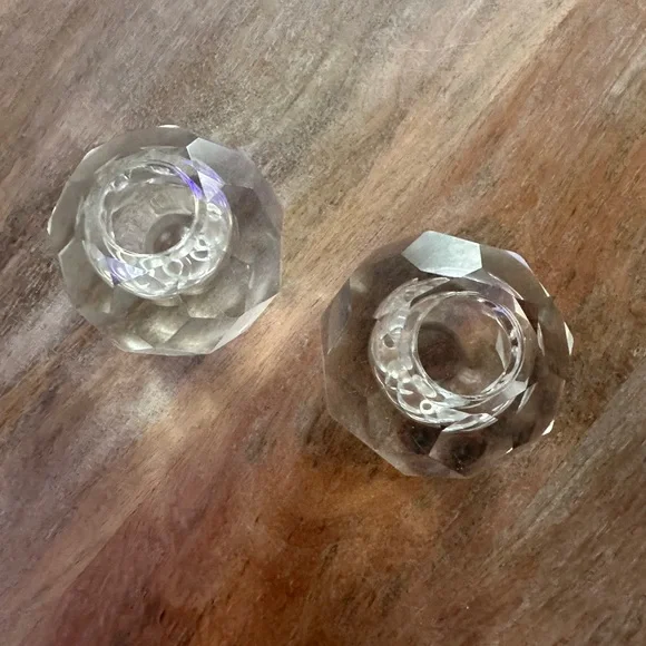 Vintage Crystal Taper Candle Holders - Picture 2 of 3